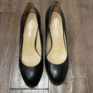 Coach Black Leather Heels for Women